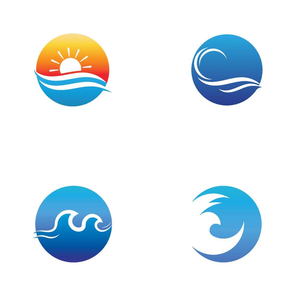 logo d'onde d'eau et logo d'onde de mer ou vagues d'eau de plage, avec concept de design vectoriel. vecteur