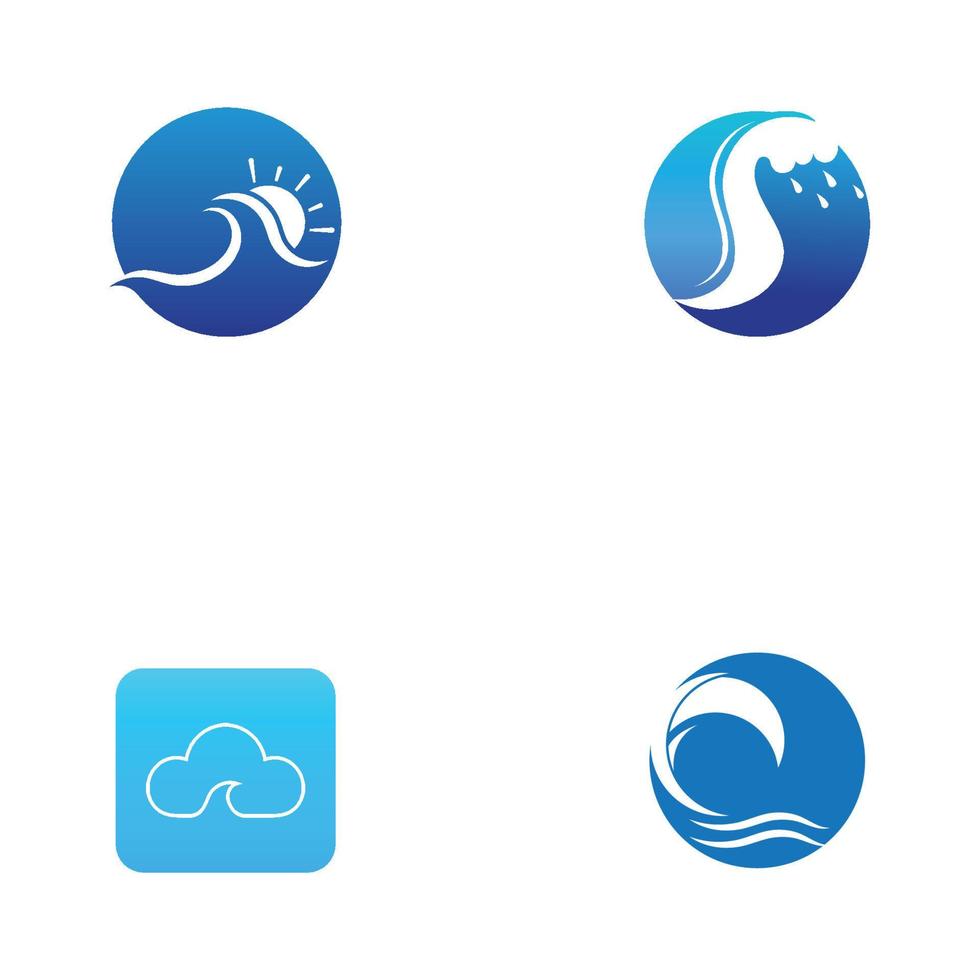 logo d'onde d'eau et logo d'onde de mer ou vagues d'eau de plage, avec concept de design vectoriel. vecteur