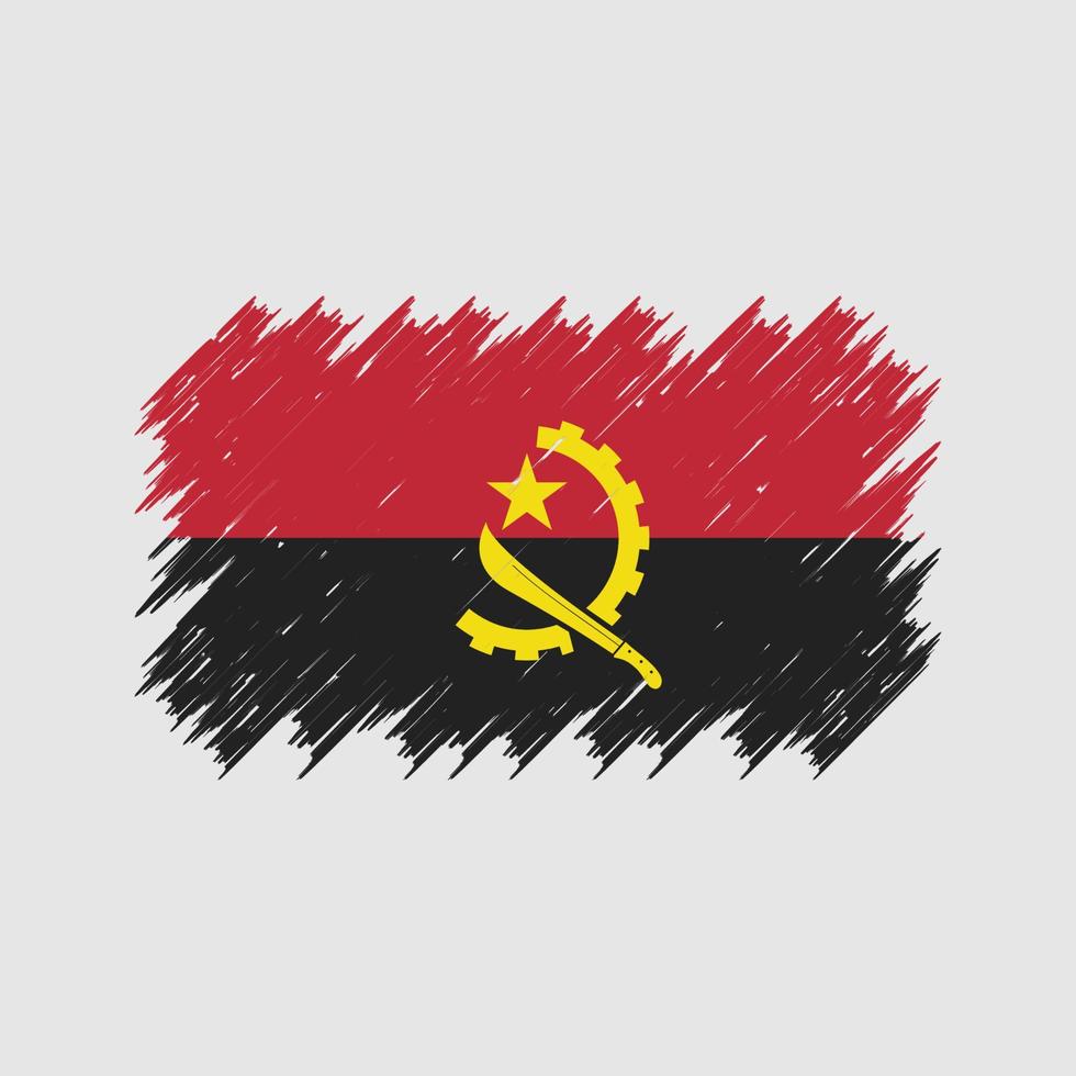 pinceau drapeau angola. drapeau national vecteur