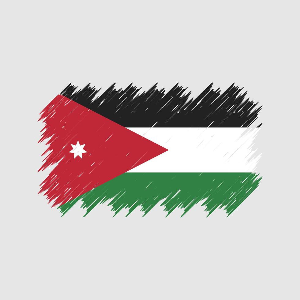 pinceau drapeau jordanien. drapeau national vecteur