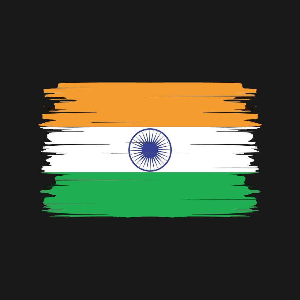 vecteur de brosse de drapeau de l'Inde. drapeau national