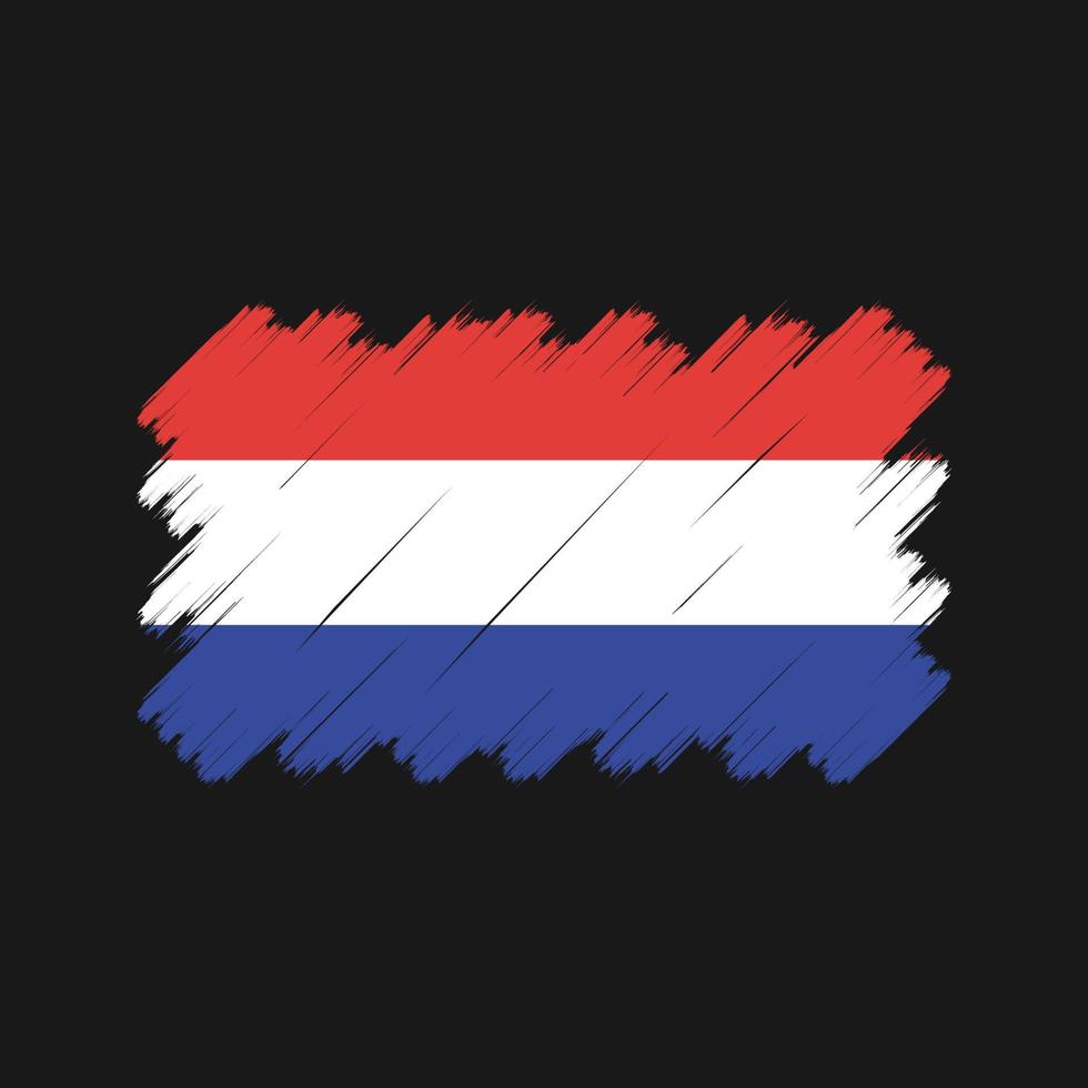 coups de pinceau du drapeau néerlandais. drapeau national vecteur
