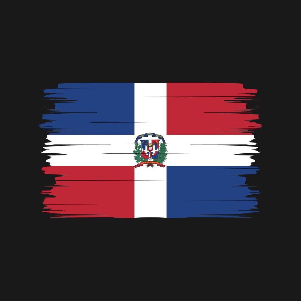 vecteur de brosse drapeau république dominicaine. drapeau national