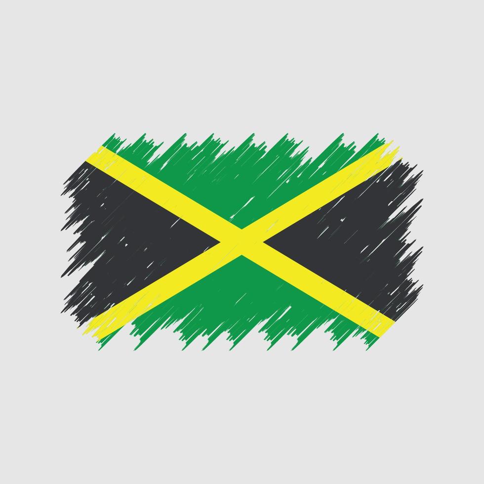 pinceau drapeau jamaïcain. drapeau national vecteur