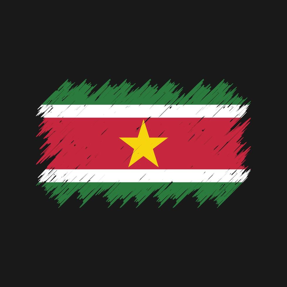 pinceau de drapeau du suriname. drapeau national vecteur