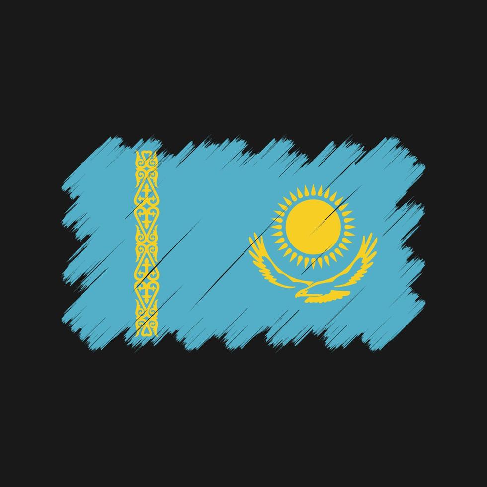 coups de pinceau du drapeau du kazakhstan. drapeau national vecteur