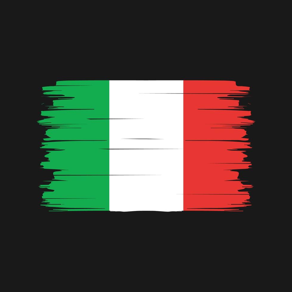 vecteur de brosse drapeau italie. drapeau national