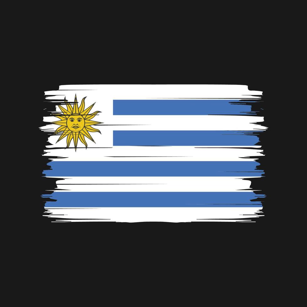 vecteur de brosse drapeau uruguay. drapeau national