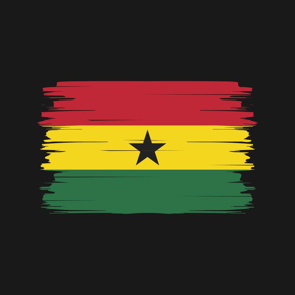 vecteur de brosse de drapeau du ghana. drapeau national