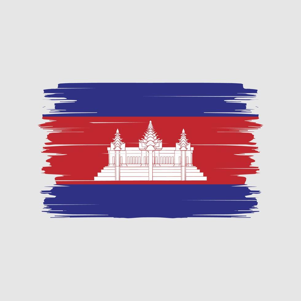 vecteur de brosse drapeau cambodge. drapeau national