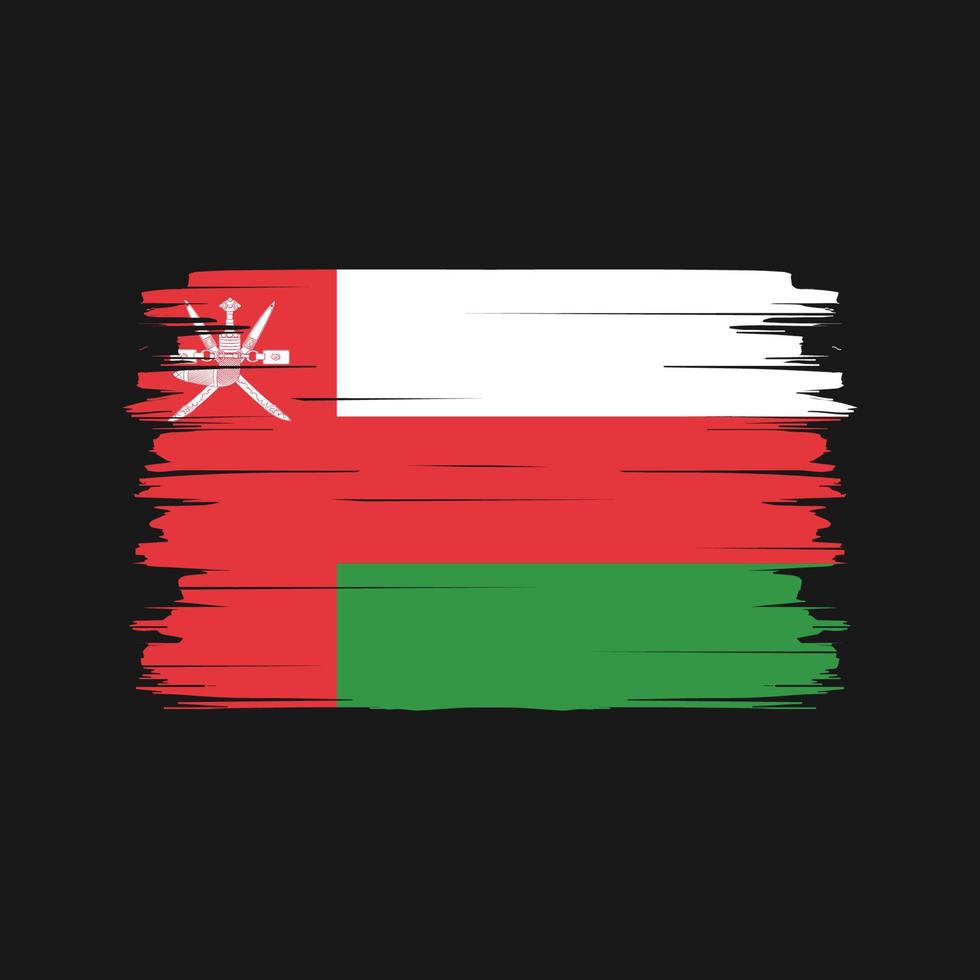 vecteur de brosse de drapeau d'oman. drapeau national