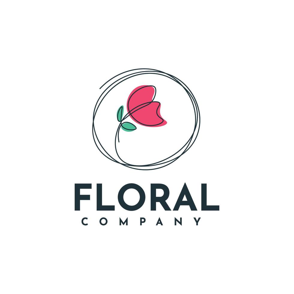logo de fleurs florales vecteur
