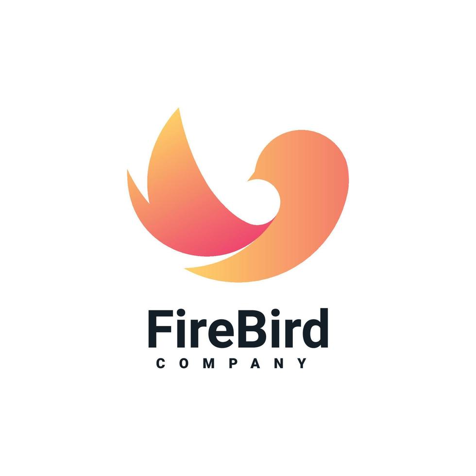 création de logo oiseau de feu vecteur