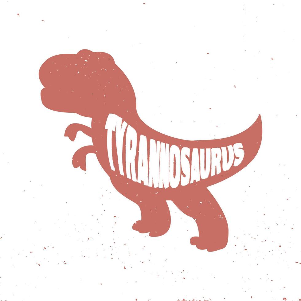 tyrannosaurus rex dinosaure coloré avec lettrage et texture. illustration vectorielle. vecteur