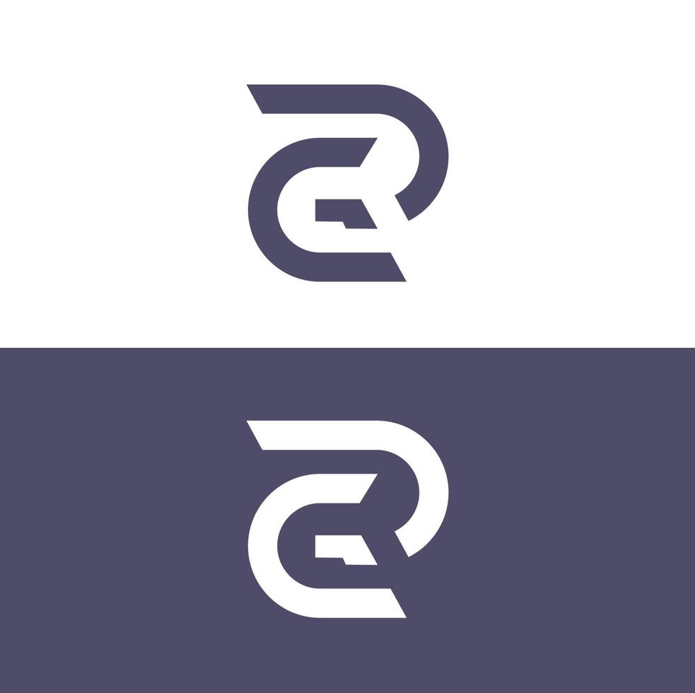 idées de conception de logo monogramme avec 2 arrière-plans vecteur