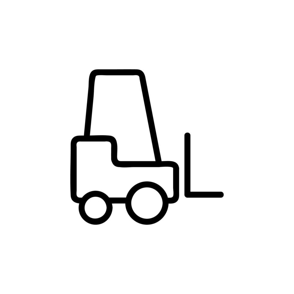 le vecteur d'icône de chariot élévateur. illustration de symbole de contour isolé