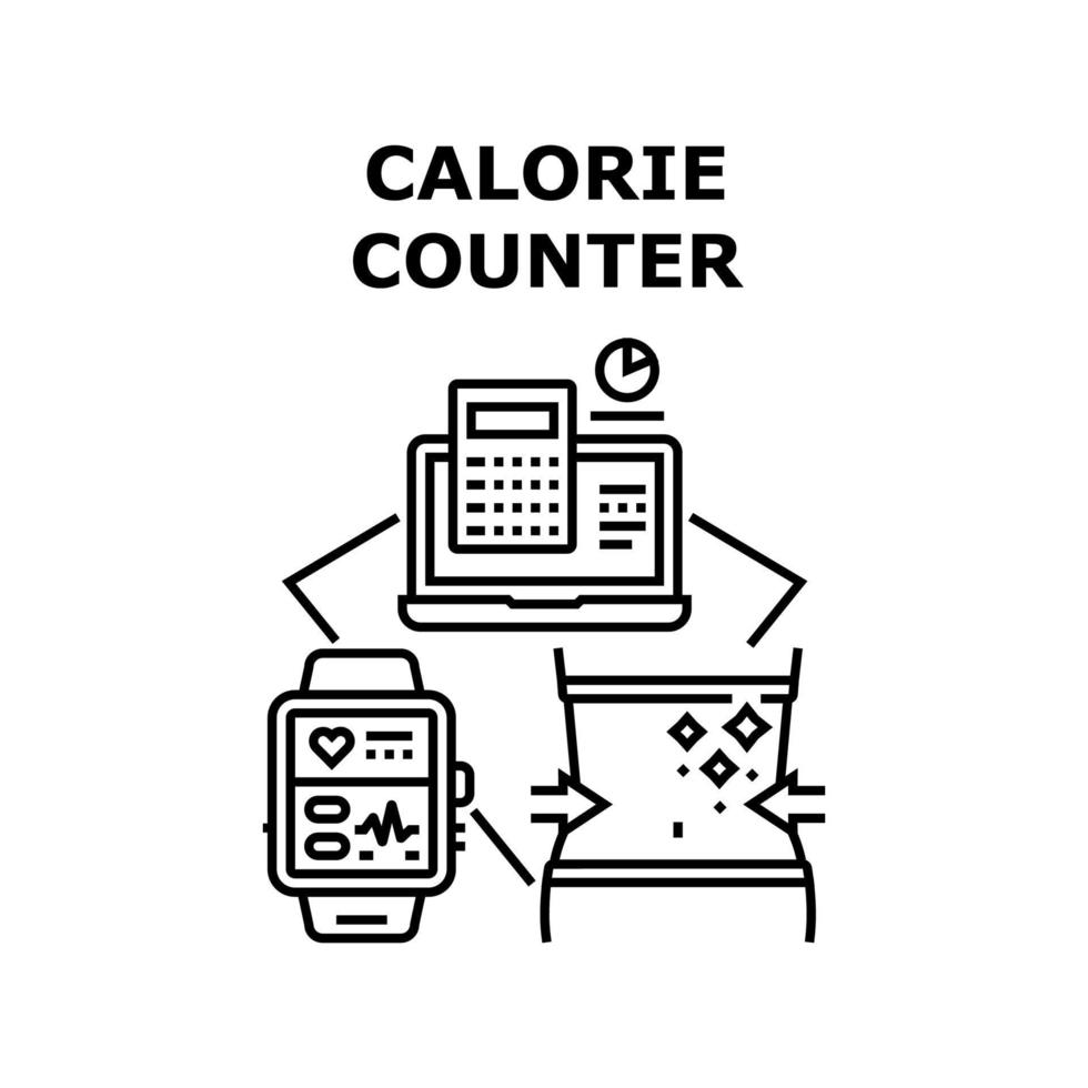 icônes de compteur de calories illustrations vectorielles vecteur