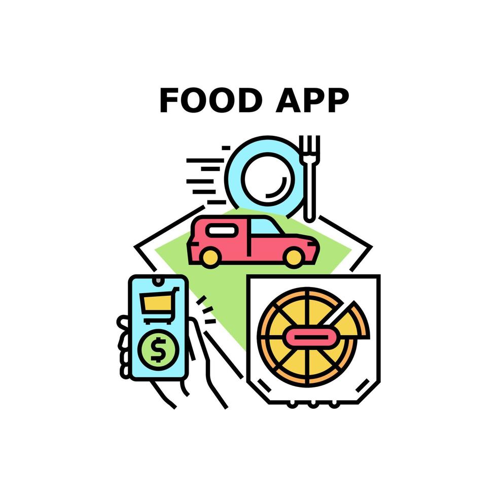 icônes d'applications alimentaires illustrations vectorielles vecteur