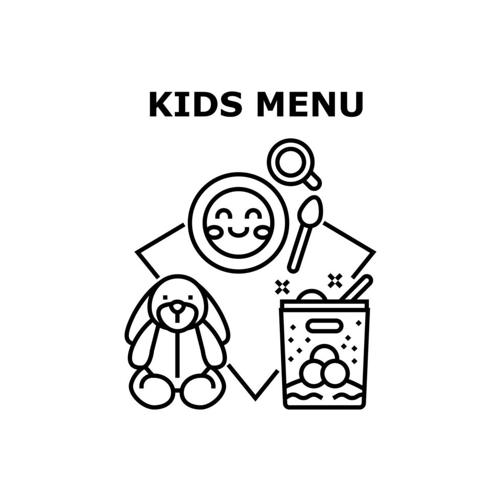 illustrations vectorielles d'icônes de menu pour enfants vecteur