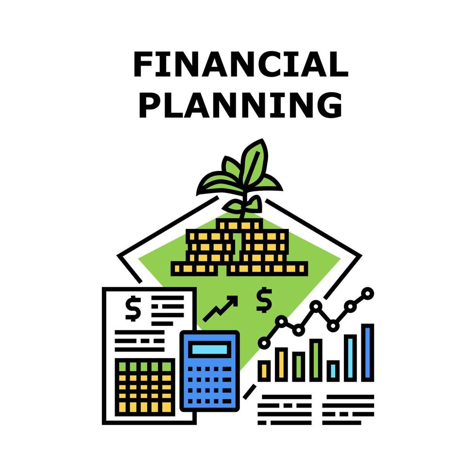 illustration couleur du concept de planification financière vecteur
