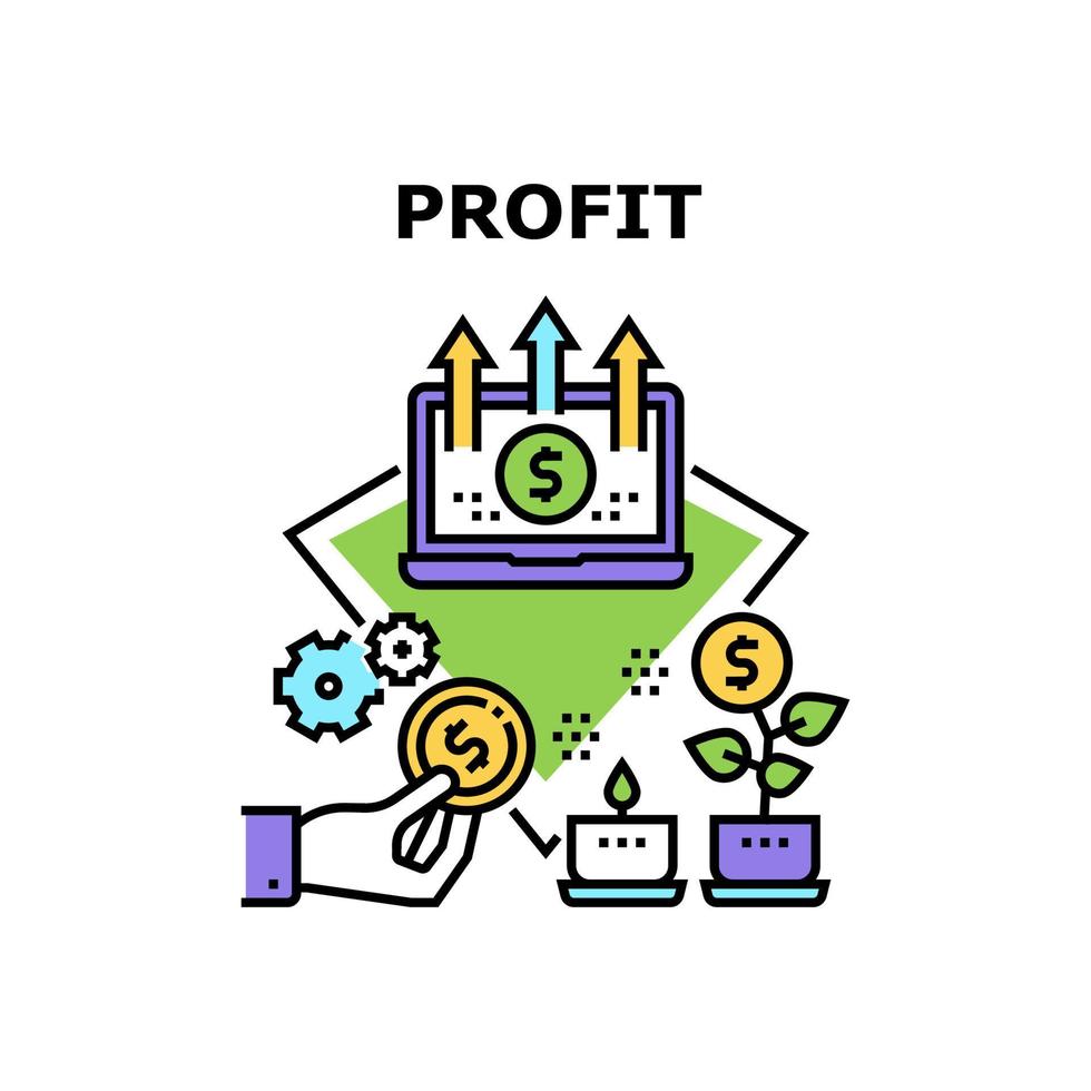 illustration de couleur de concept de vecteur de profit et de fonds