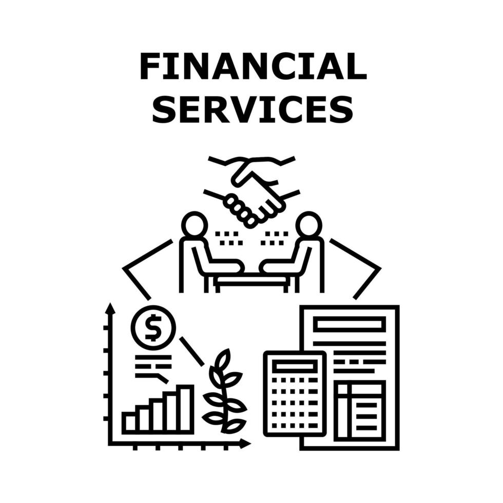 illustration de couleur de concept de services financiers vecteur