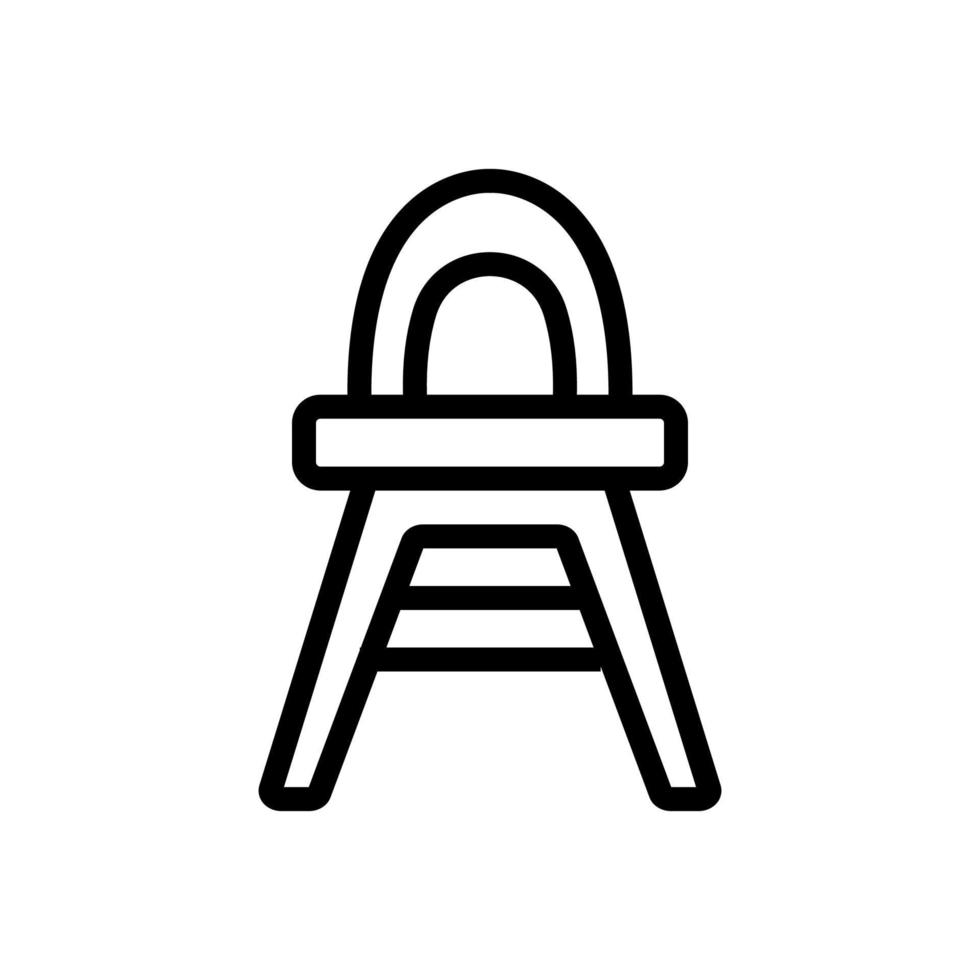 chaise d'alimentation en plastique avec illustration de contour vectoriel icône dos arrondi