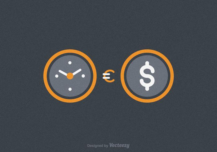 Free Time is Money Vector Illustration