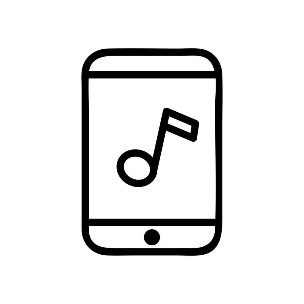 téléphone musique icône vecteur contour illustration