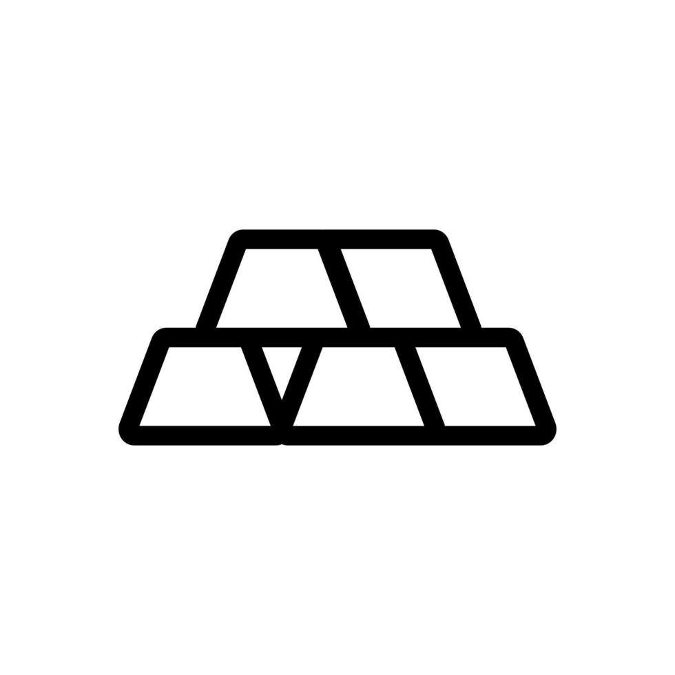 vecteur d'icône de lingot d'or. illustration de symbole de contour isolé