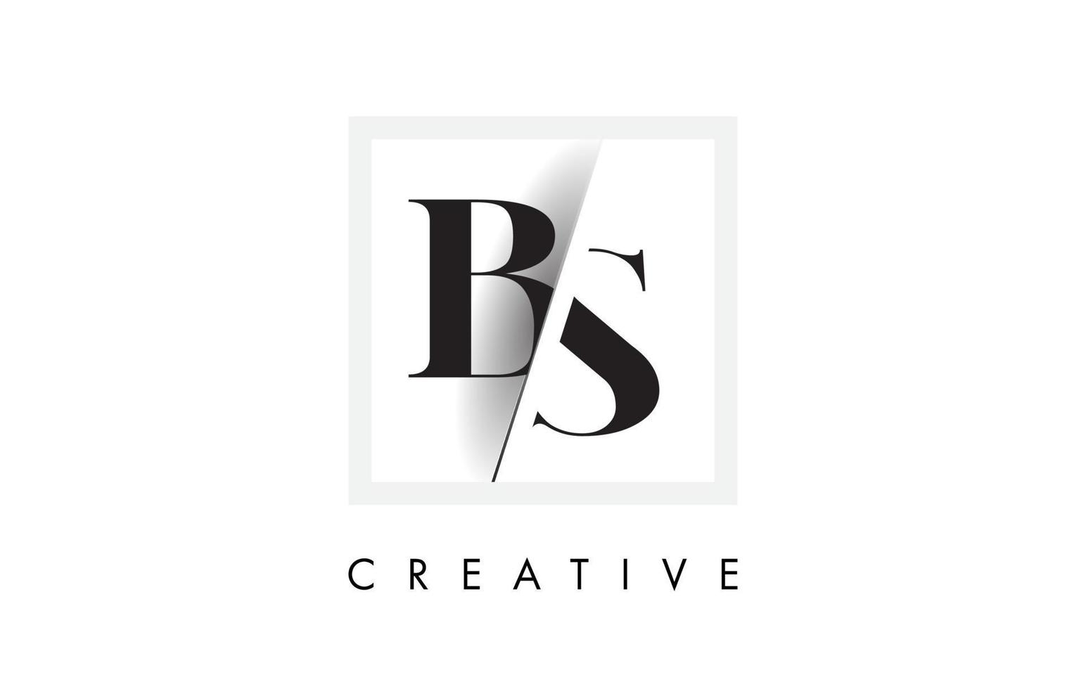 création de logo de lettre bs serif avec une coupe croisée créative. vecteur