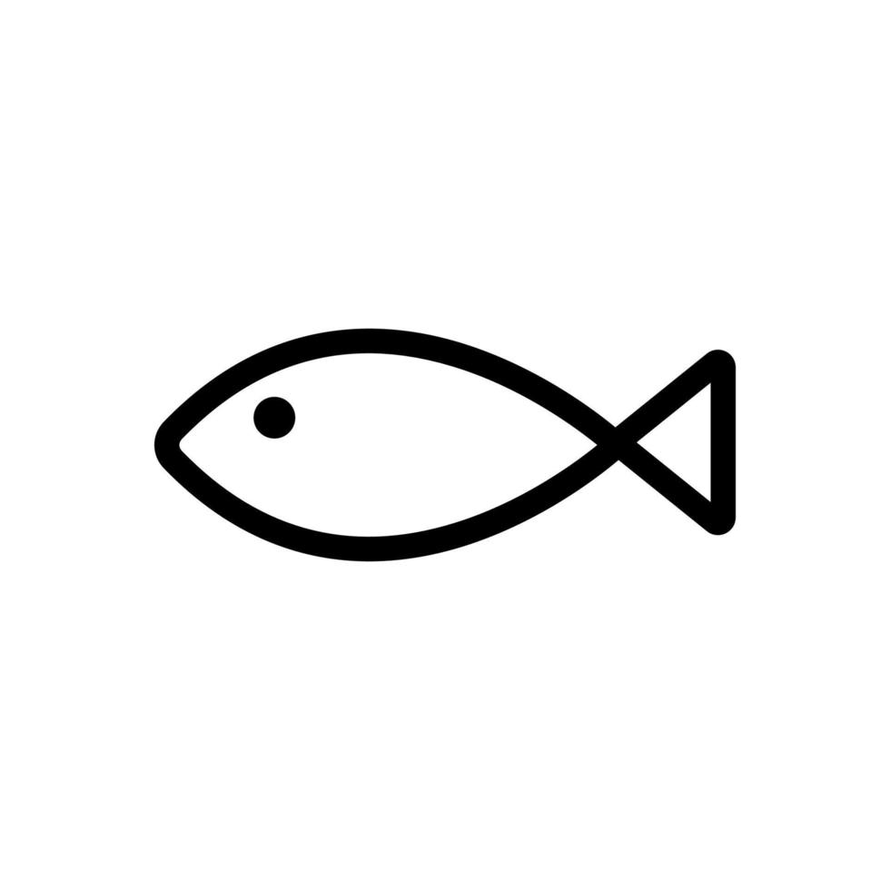 vecteur d'icône de poisson. illustration de symbole de contour isolé