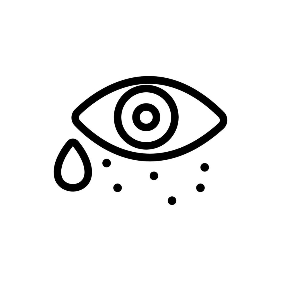 vecteur d'icône de larme yeux de poussière. illustration de symbole de contour isolé