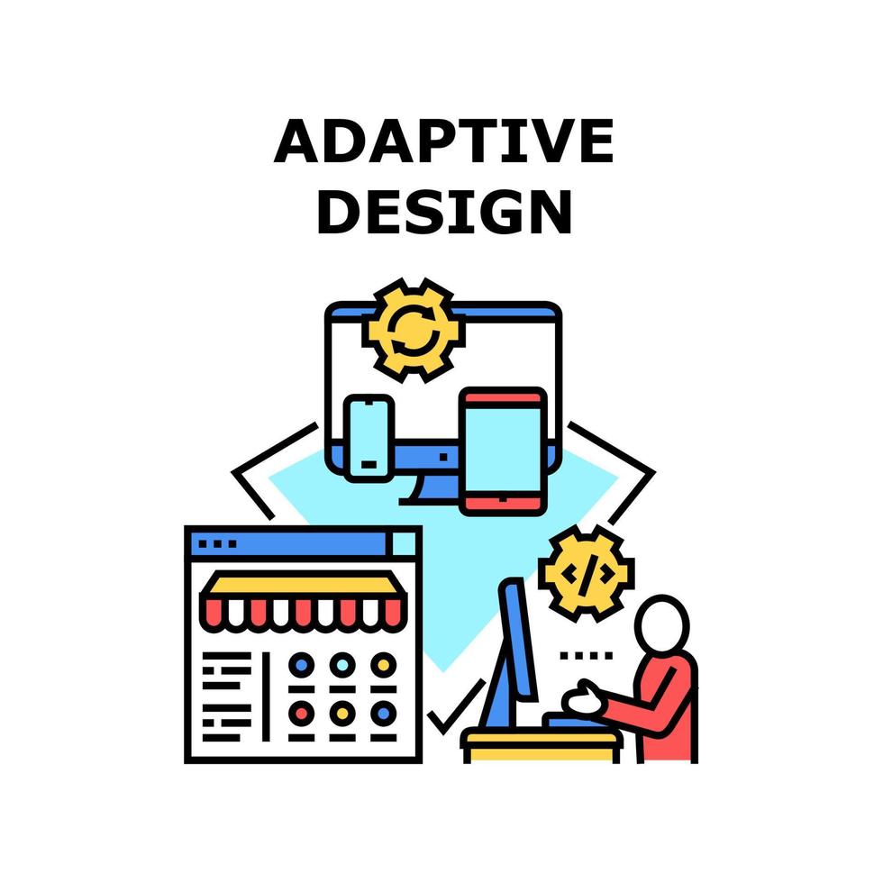 illustration de couleur de concept de vecteur de conception adaptative