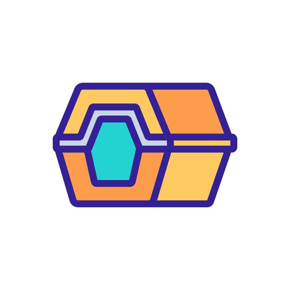 chien maison forme hexagonale icône vecteur contour illustration