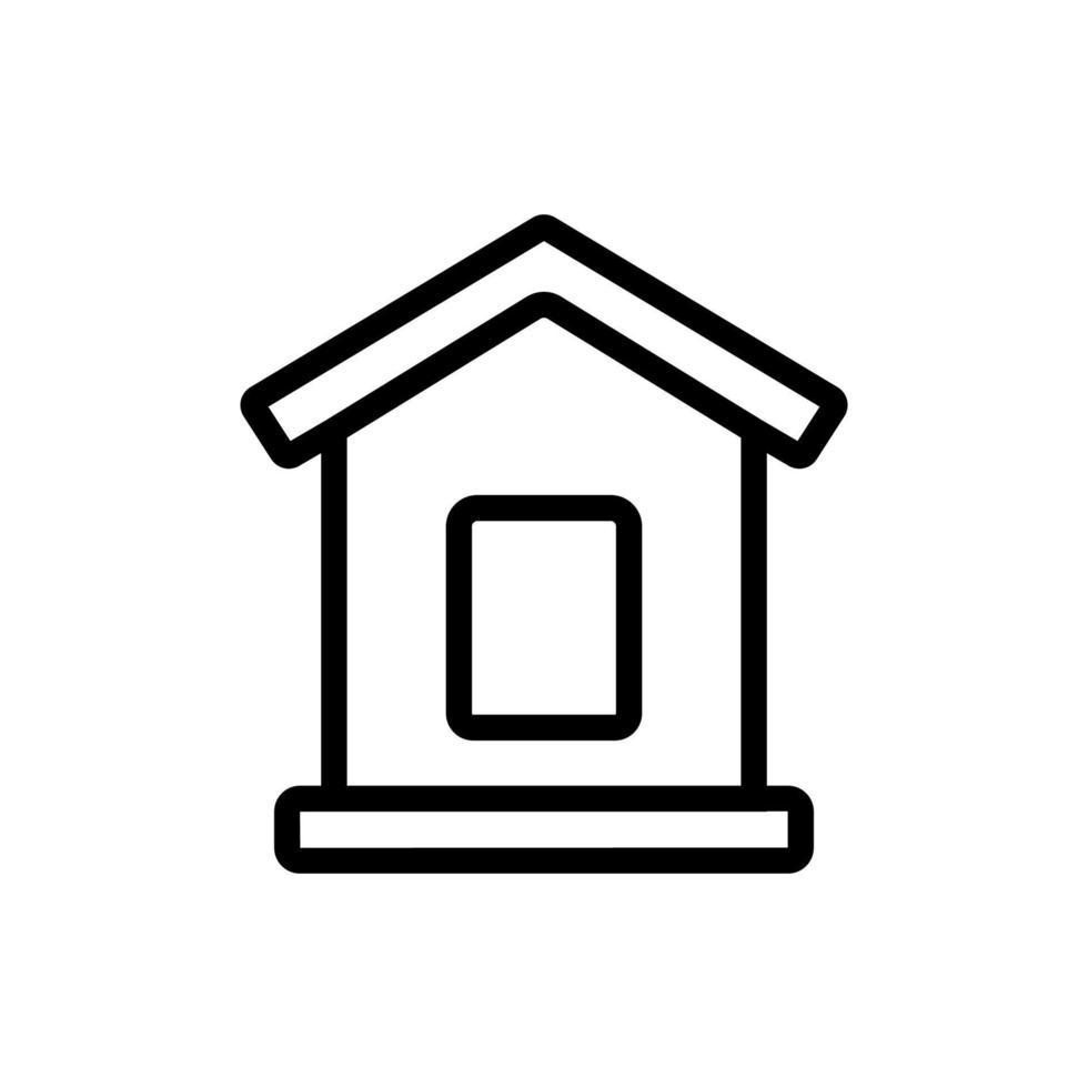 niche pour chien avec illustration de contour vectoriel icône toit en bois