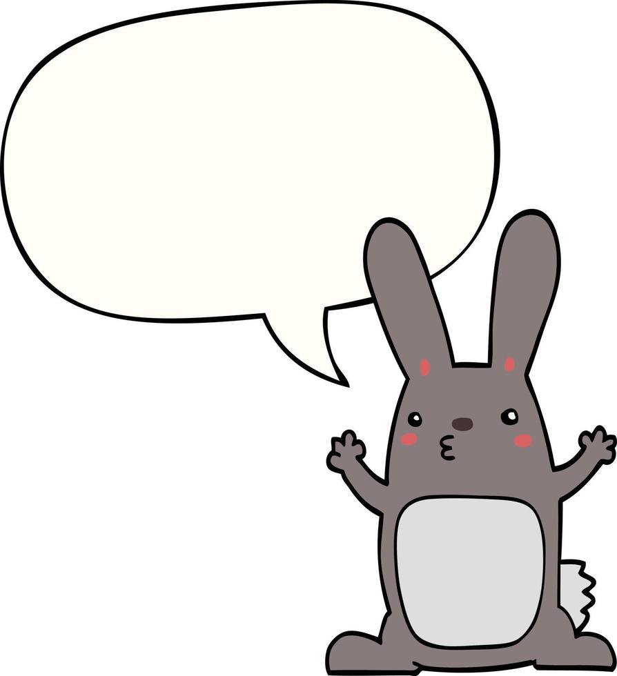 lapin de dessin animé et bulle de dialogue vecteur