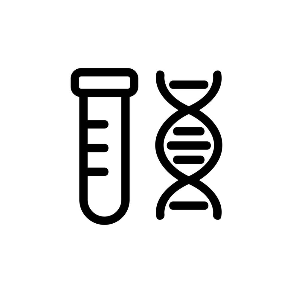 vecteur d'icône de tube à essai d'adn. illustration de symbole de contour isolé