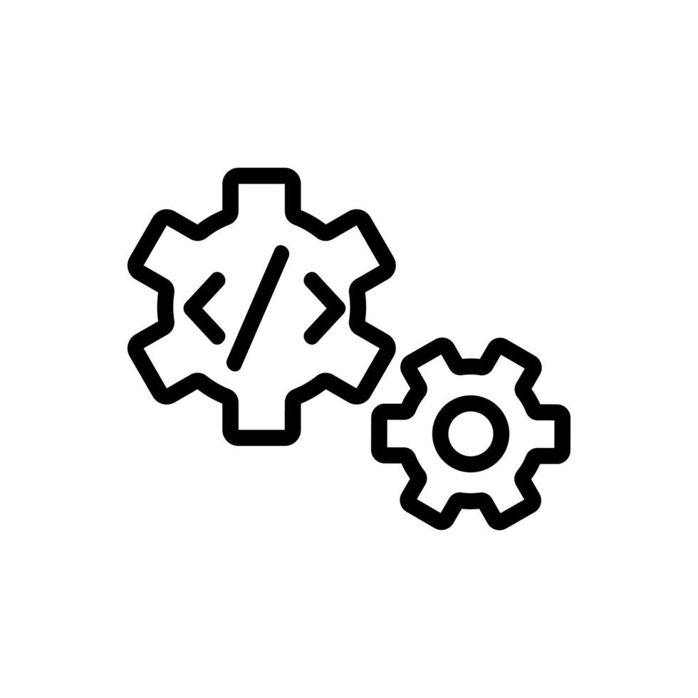vecteur d'icône de programmation de code. illustration de symbole de contour isolé