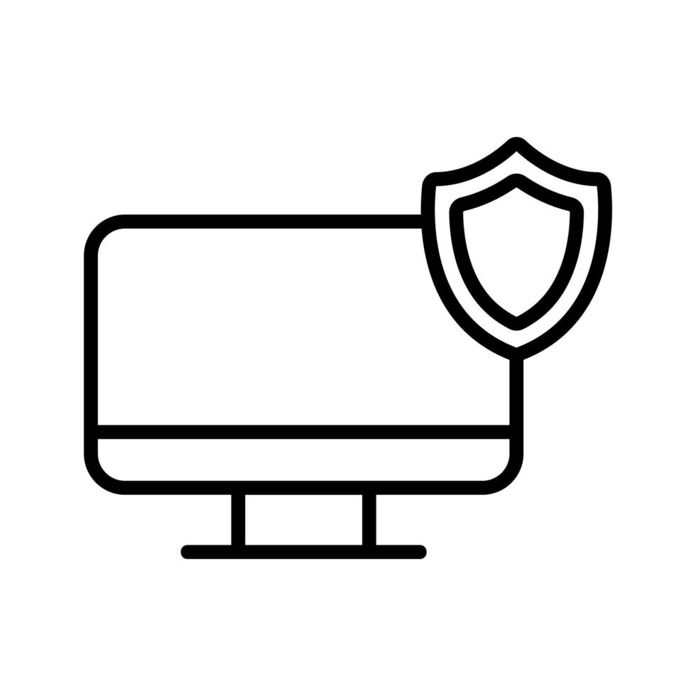 protégez le vecteur d'icône de votre ordinateur personnel. illustration de symbole de contour isolé