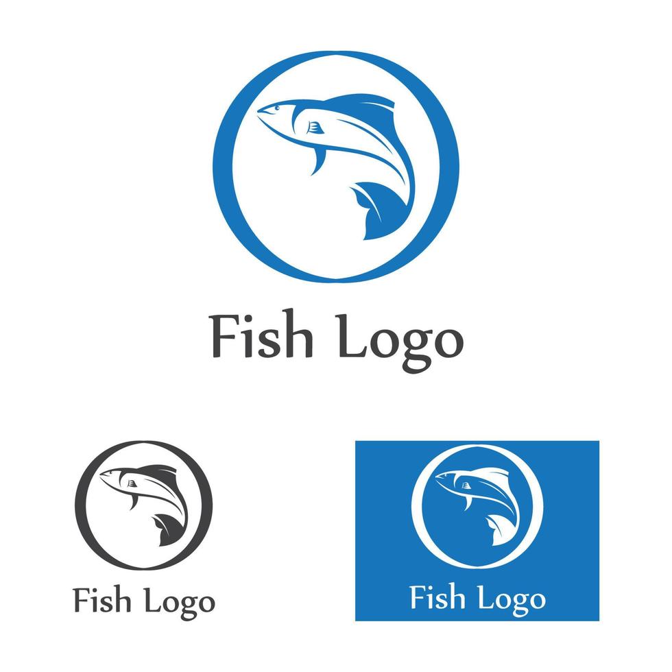 modèle de logo de conception d'icône abstraite de poisson, symbole vectoriel créatif du club de pêche ou de la boutique en ligne.