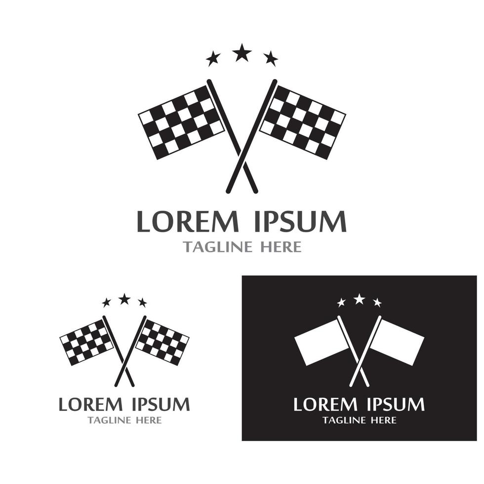création d'icône logo drapeau de course vecteur