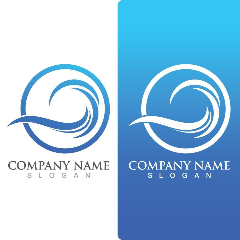 modèle de vecteur de vague océan logo plage