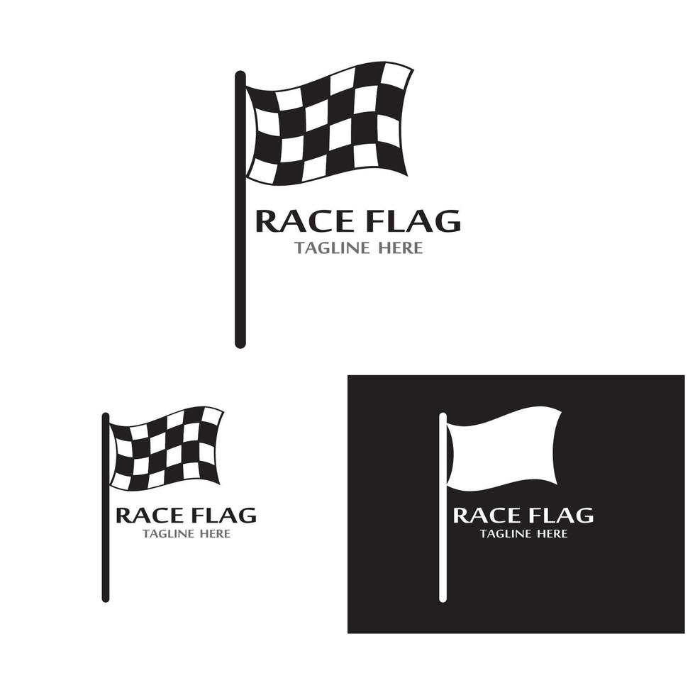 modèle de vecteur de logo d'icône de drapeau de course