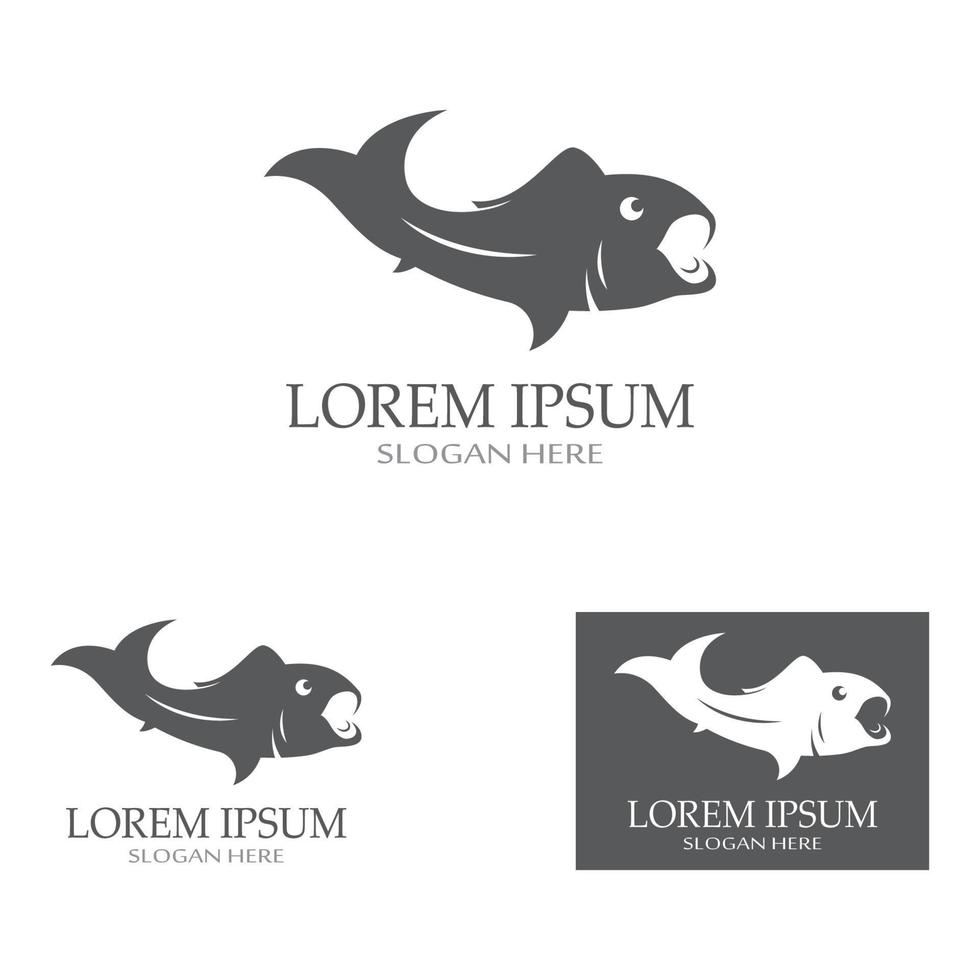 modèle de logo de conception d'icône abstraite de poisson, symbole vectoriel créatif du club de pêche ou de la boutique en ligne.