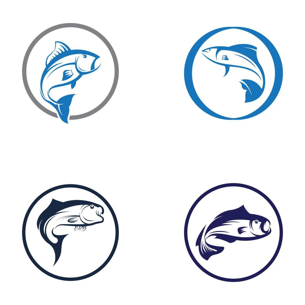 modèle de logo de conception d'icône abstraite de poisson, symbole vectoriel créatif du club de pêche ou de la boutique en ligne.