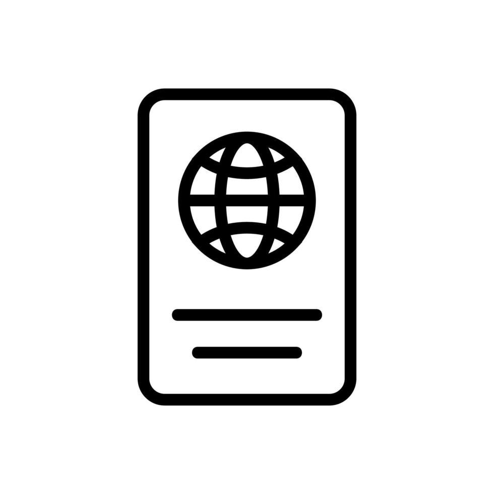 vecteur d'icône de passeport. illustration de symbole de contour isolé