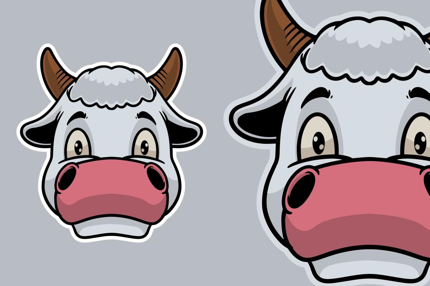 tête de vache mascotte vector illustration cartoon style