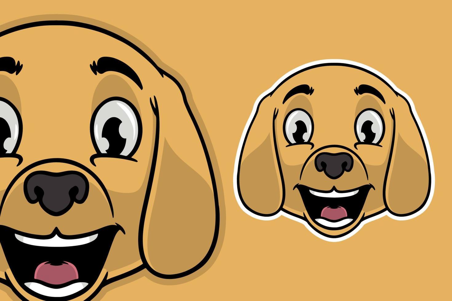 tête de chien mascotte vector illustration cartoon style