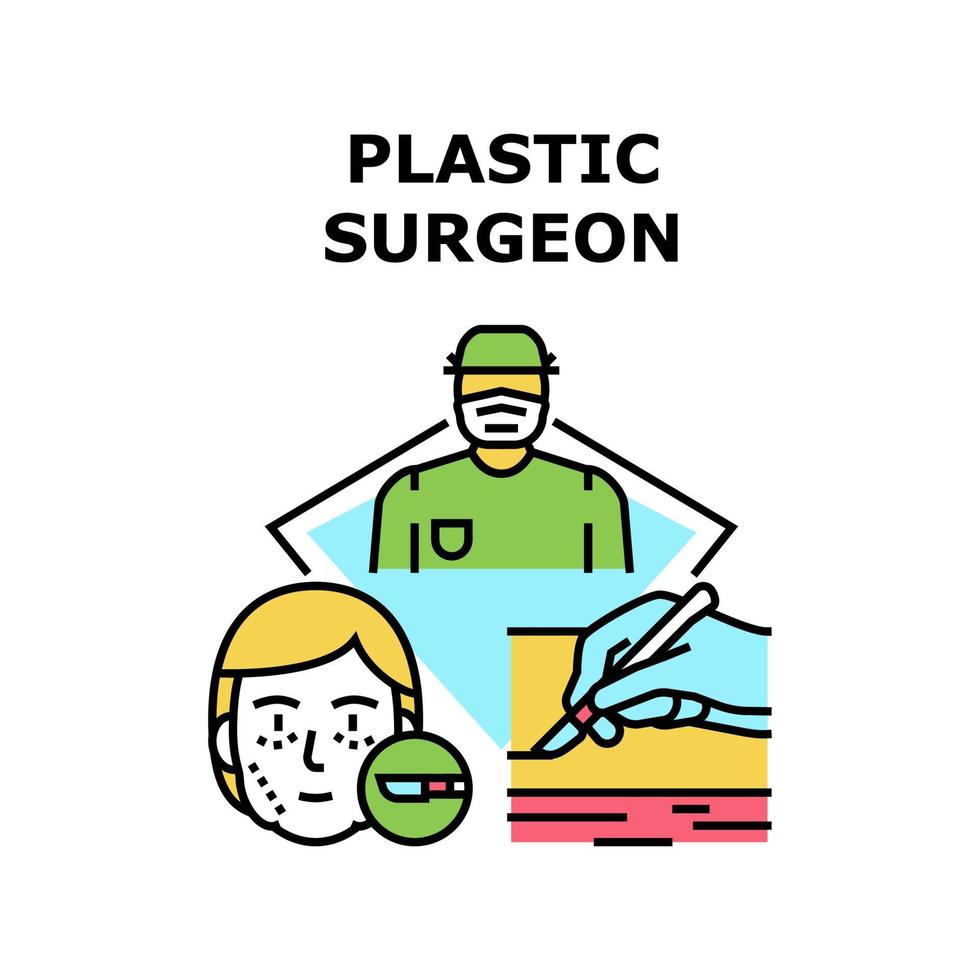 illustration de couleur de concept de vecteur de chirurgien plasticien